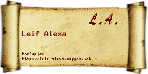 Leif Alexa névjegykártya